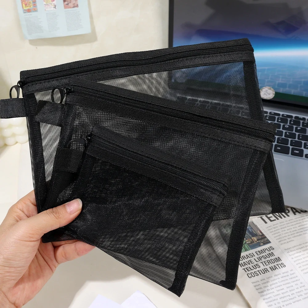 AliExpress Clear Mesh Travel Cosmetic Bags (Black), view 4