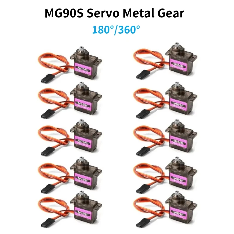 AliExpress 1/4/10Pcs MG90S Servo All Metal Gear 9g 180 360 SG90 Upgraded Version For Helicopter Plane Boat Car MG90 Trex 450 RC Robot