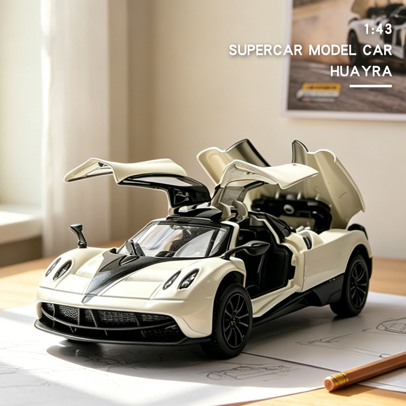 AliExpress 1:43 Alloy 3 Doors Open HUAYRA Die Cast Model Race Car Toy with Pullback Action Model Car for Collection and Ornament Gift