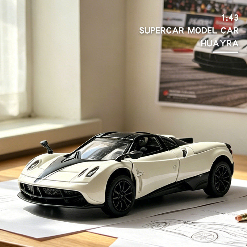 AliExpress 1:43 Alloy 3 Doors Open HUAYRA Die Cast Model Race Car Toy with Pullback Action Model Car for Collection and Ornament Gift, view 2