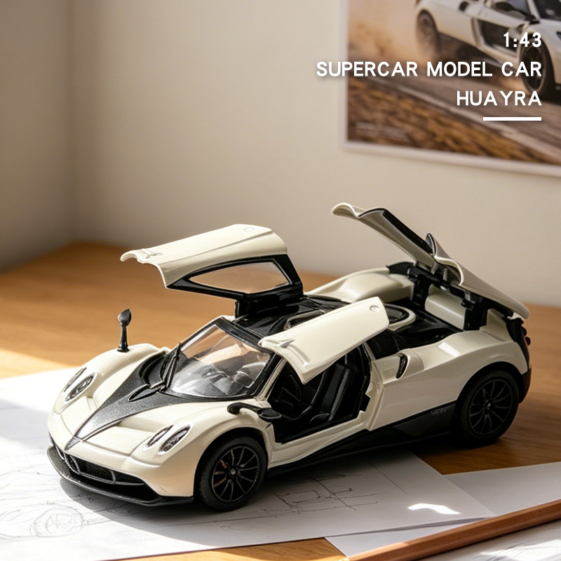 AliExpress 1:43 Alloy 3 Doors Open HUAYRA Die Cast Model Race Car Toy with Pullback Action Model Car for Collection and Ornament Gift, view 3
