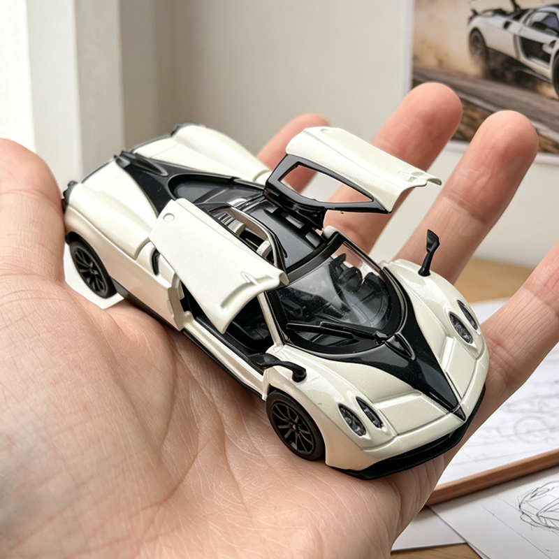 AliExpress 1:43 Alloy 3 Doors Open HUAYRA Die Cast Model Race Car Toy with Pullback Action Model Car for Collection and Ornament Gift, view 4