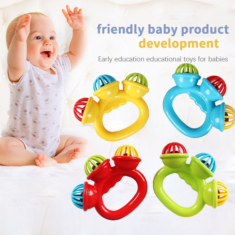 AliExpress 1-4PCS Baby Hand Rattle Ball Toy Newborn Grasping Hand Bell Sensory Toy Kids Safety Materials Toys for 0-24 Months Baby Children