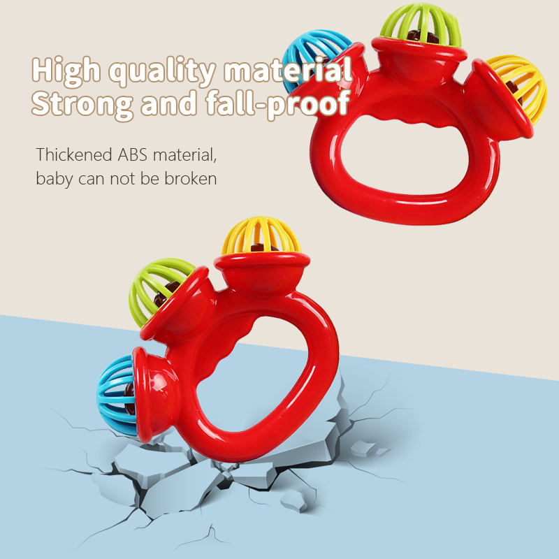 AliExpress 1-4PCS Baby Hand Rattle Ball Toy Newborn Grasping Hand Bell Sensory Toy Kids Safety Materials Toys for 0-24 Months Baby Children, view 4