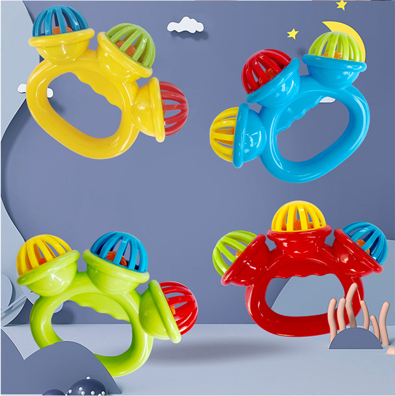 AliExpress 1-4PCS Baby Hand Rattle Ball Toy Newborn Grasping Hand Bell Sensory Toy Kids Safety Materials Toys for 0-24 Months Baby Children, view 5