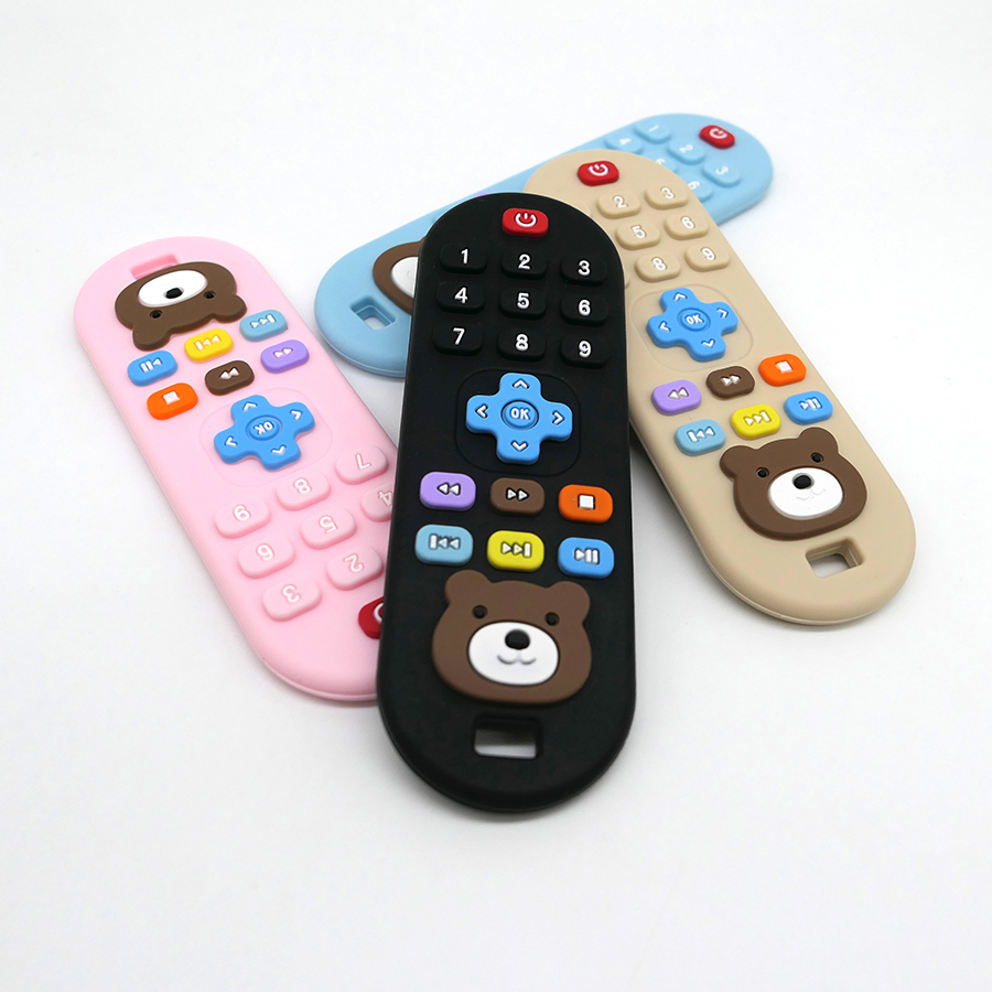 AliExpress 1/4pcs Children's teething remote control silicone material baby teething toys simulation remote control toys teething teether