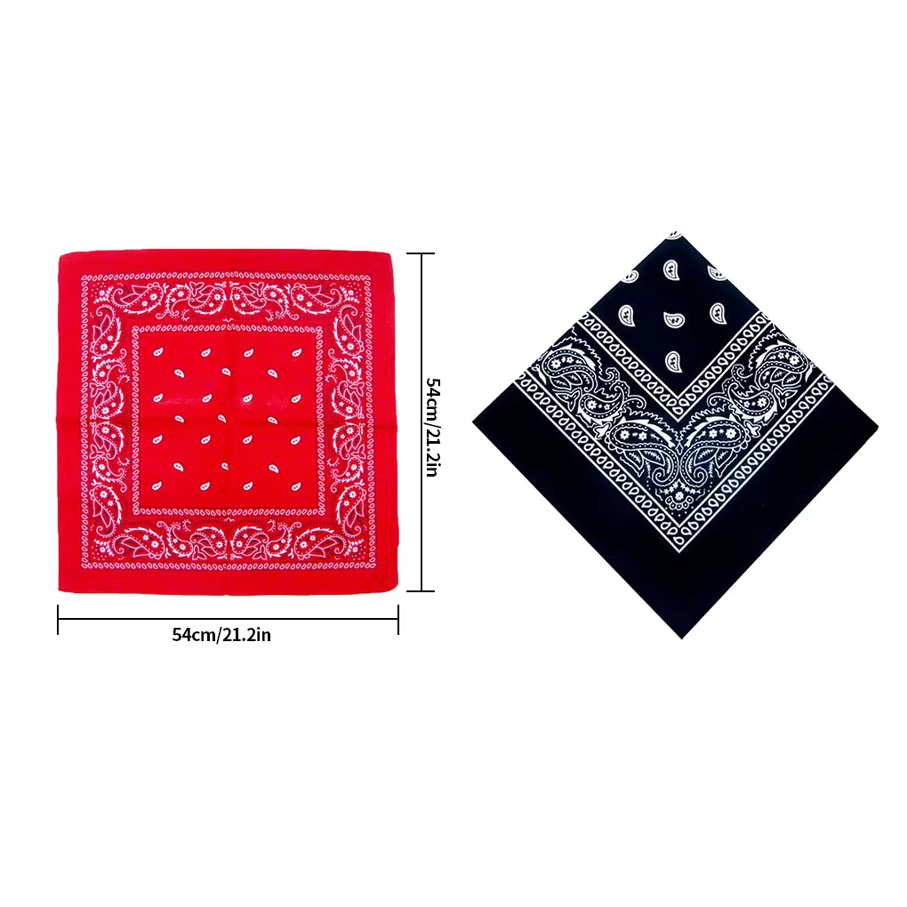 AliExpress 1-4Pcs Fashion Hip Hop Cotton Bandana Square Scarf 54cm*54cm Black Red Paisley Headband Printed For Women/Men/Boys/Girls, view 6