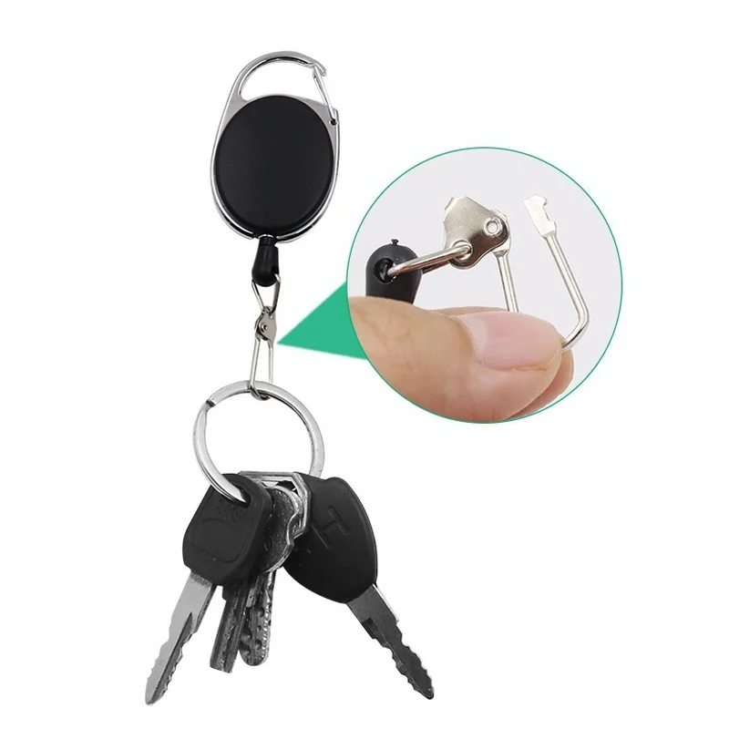 AliExpress Retractable Key Reel Zinger with Quick-Release Clip, view 4