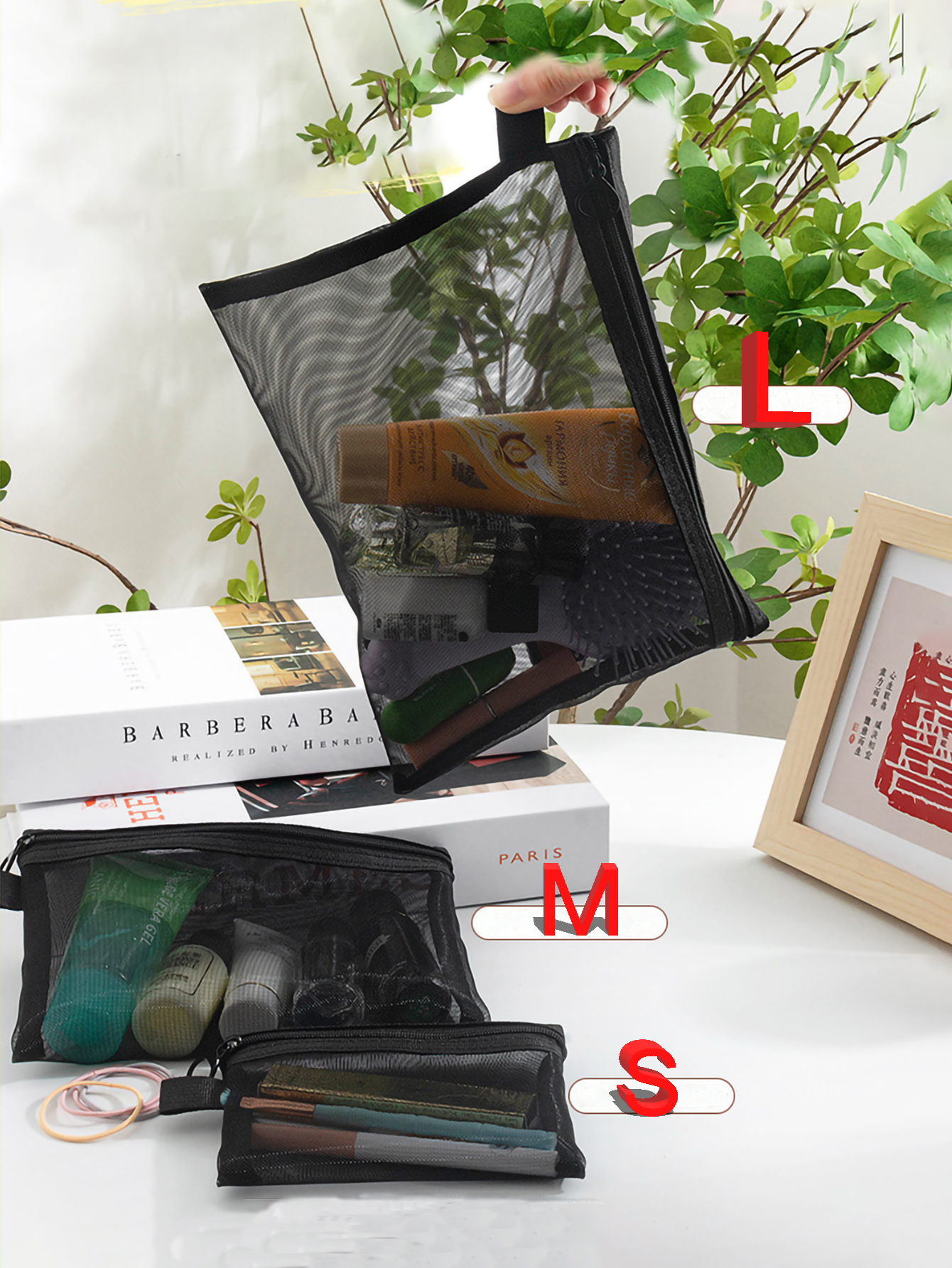 AliExpress Clear Mesh Cosmetic Bags for Travel (1 to 10 Pack), view 2