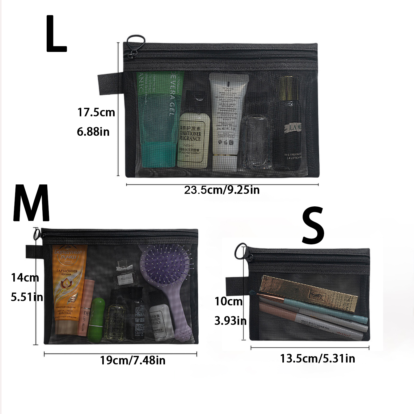 AliExpress Clear Mesh Cosmetic Bags for Travel (1 to 10 Pack), view 6