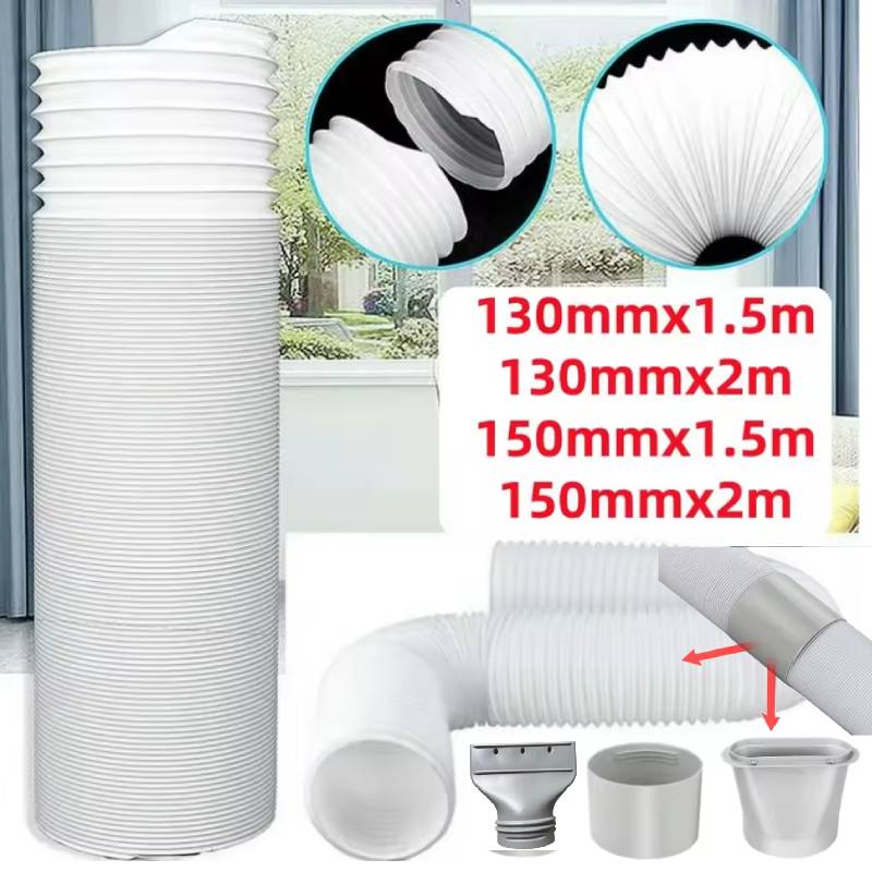 AliExpress 1.5/2M Portable Flexible Conditioner Exhaust Hose Tube/13/15cm Exhaust Pipe Hose Connector Interface for Mobile Air Conditioning