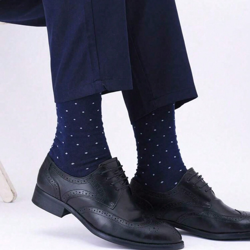 AliExpress 1/5 Pairs Men Diamond Pattern Business Mid Tube Socks Anti Odor Sweat Absorbing Comfortable Breathable All Season Casual Socks, view 2