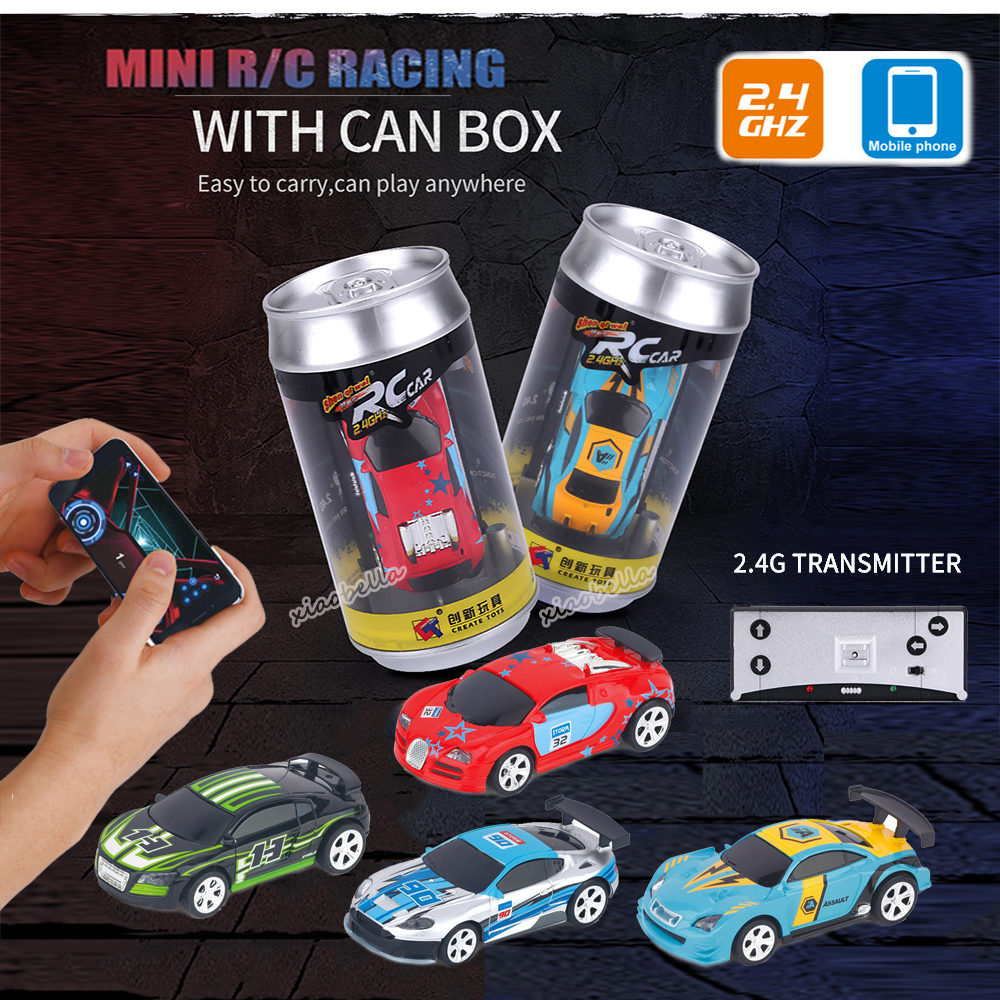 AliExpress 1:58 Remote Control MINI RC Car Battery Operated Racing Car PVC Cans Pack Machine Drift-Buggy Bluetooth radio Controlled Toy Kid