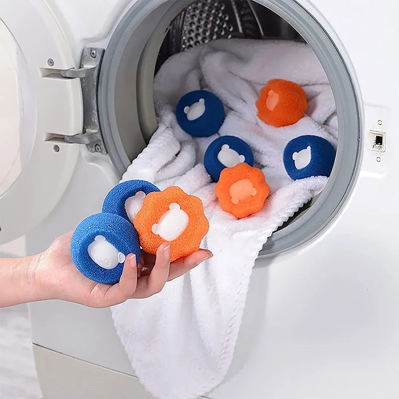 AliExpress 1-5pcs Pet Hair Remover Reusable Ball Laundry Washing Machine Filter Wool Sticker Cat Hair Remover Pet Fur Lint Catcher Home, view 2