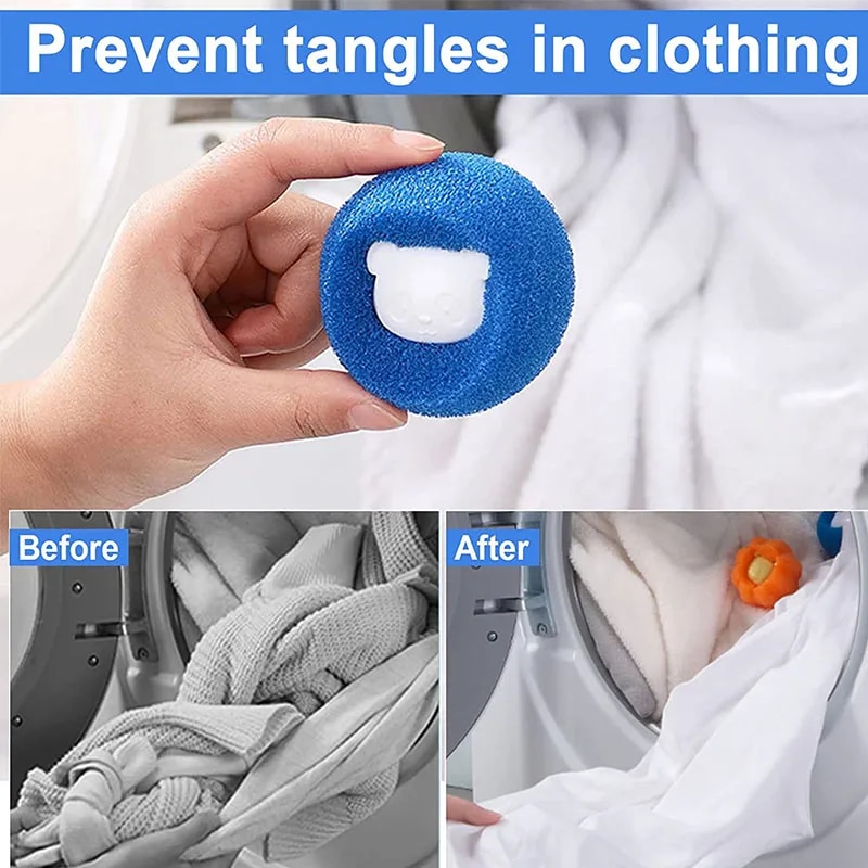 AliExpress 1-5pcs Pet Hair Remover Reusable Ball Laundry Washing Machine Filter Wool Sticker Cat Hair Remover Pet Fur Lint Catcher Home, view 4
