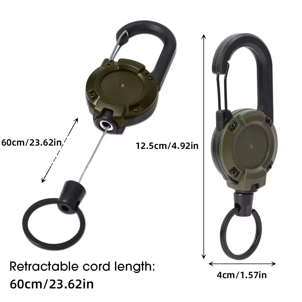 AliExpress Retractable Steel Wire Carabiner Keychain, view 2