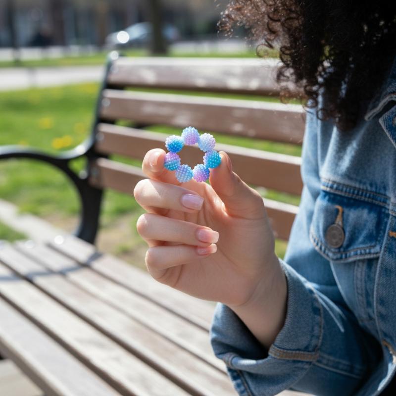 AliExpress Adjustable Spiky Bead Fidget Anxiety Rings, view 4