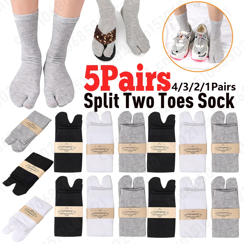 AliExpress 1-5PCS Women/Men Unisex Japanese Kimono Flip Flop Sandal Split Two Toes Sock Tabi Geta Cotton Socks New Arrival
