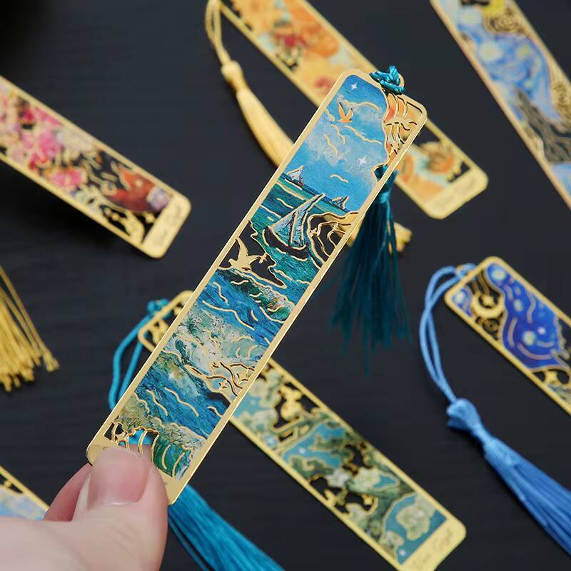 AliExpress 1-6-12 Pcs Creative Metal Book Mark Vintage Oil Painting Bookmark Office School Supplies Funny Gift Stationery Items