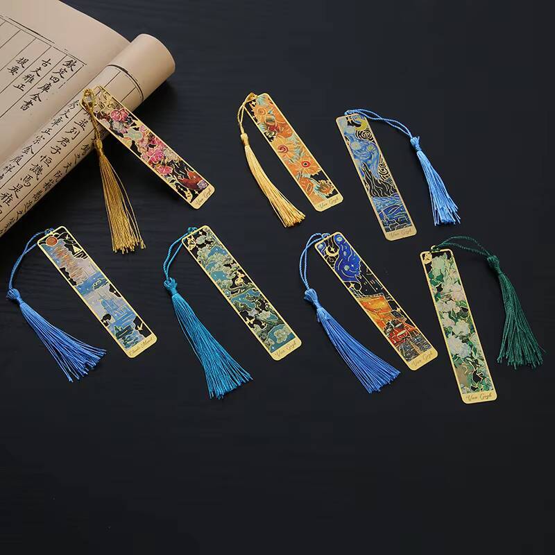 AliExpress 1-6-12 Pcs Creative Metal Book Mark Vintage Oil Painting Bookmark Office School Supplies Funny Gift Stationery Items, view 3
