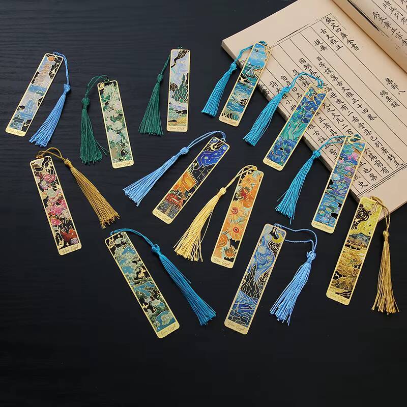 AliExpress 1-6-12 Pcs Creative Metal Book Mark Vintage Oil Painting Bookmark Office School Supplies Funny Gift Stationery Items, view 4