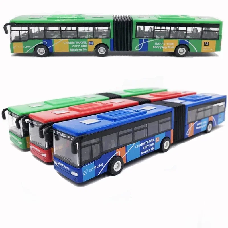 AliExpress 1/64 Diecast Alloy City Bus Pull Back Cars Kids Toy Car Inertia Vehicle Model Toy Educational Toys for Children Gift Boys Toys, view 5