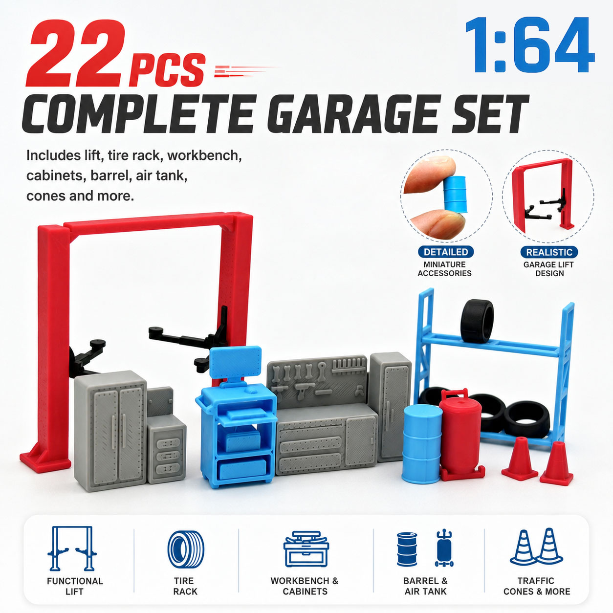 AliExpress 1/64 Scale Garage Diorama, Mini Auto Repair Workshop Scene Model, DIY Desktop Display Decoration, Hobby Craft Accessories
