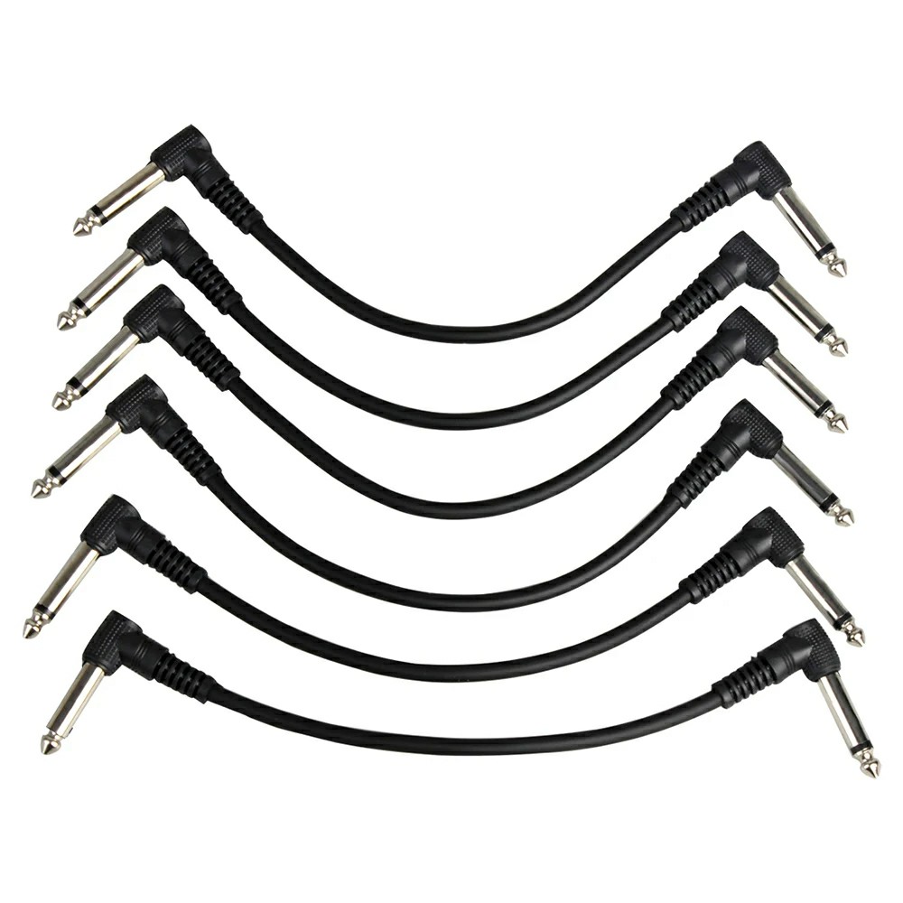 AliExpress ​​1/6pcs Guitar/Bass Effect Pedal Patch Cable - TS 1/4" Right Angle Shielded Low Noise, Beryllium Copper Core Instrument Cords​​