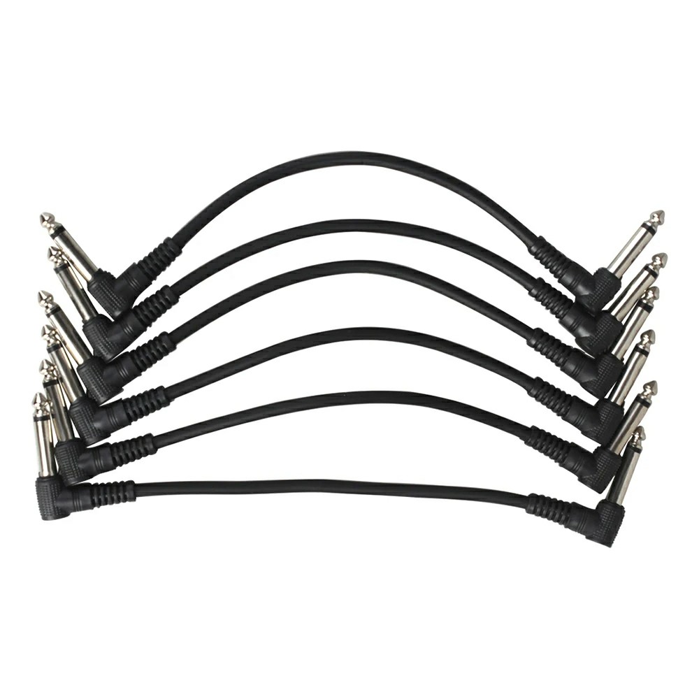 AliExpress ​​1/6pcs Guitar/Bass Effect Pedal Patch Cable - TS 1/4" Right Angle Shielded Low Noise, Beryllium Copper Core Instrument Cords​​, view 2