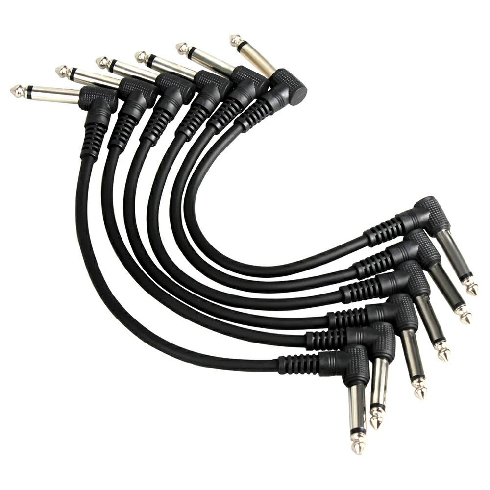 AliExpress ​​1/6pcs Guitar/Bass Effect Pedal Patch Cable - TS 1/4" Right Angle Shielded Low Noise, Beryllium Copper Core Instrument Cords​​, view 3