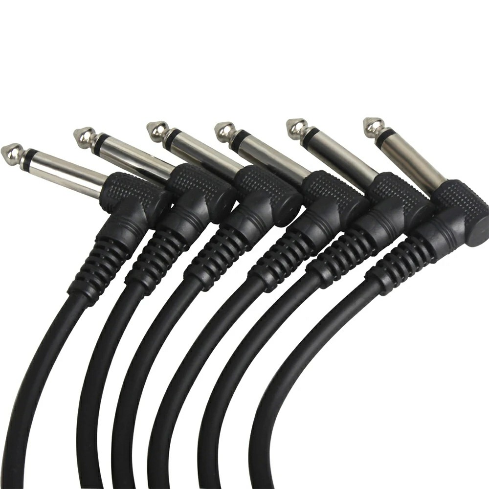 AliExpress ​​1/6pcs Guitar/Bass Effect Pedal Patch Cable - TS 1/4" Right Angle Shielded Low Noise, Beryllium Copper Core Instrument Cords​​, view 4