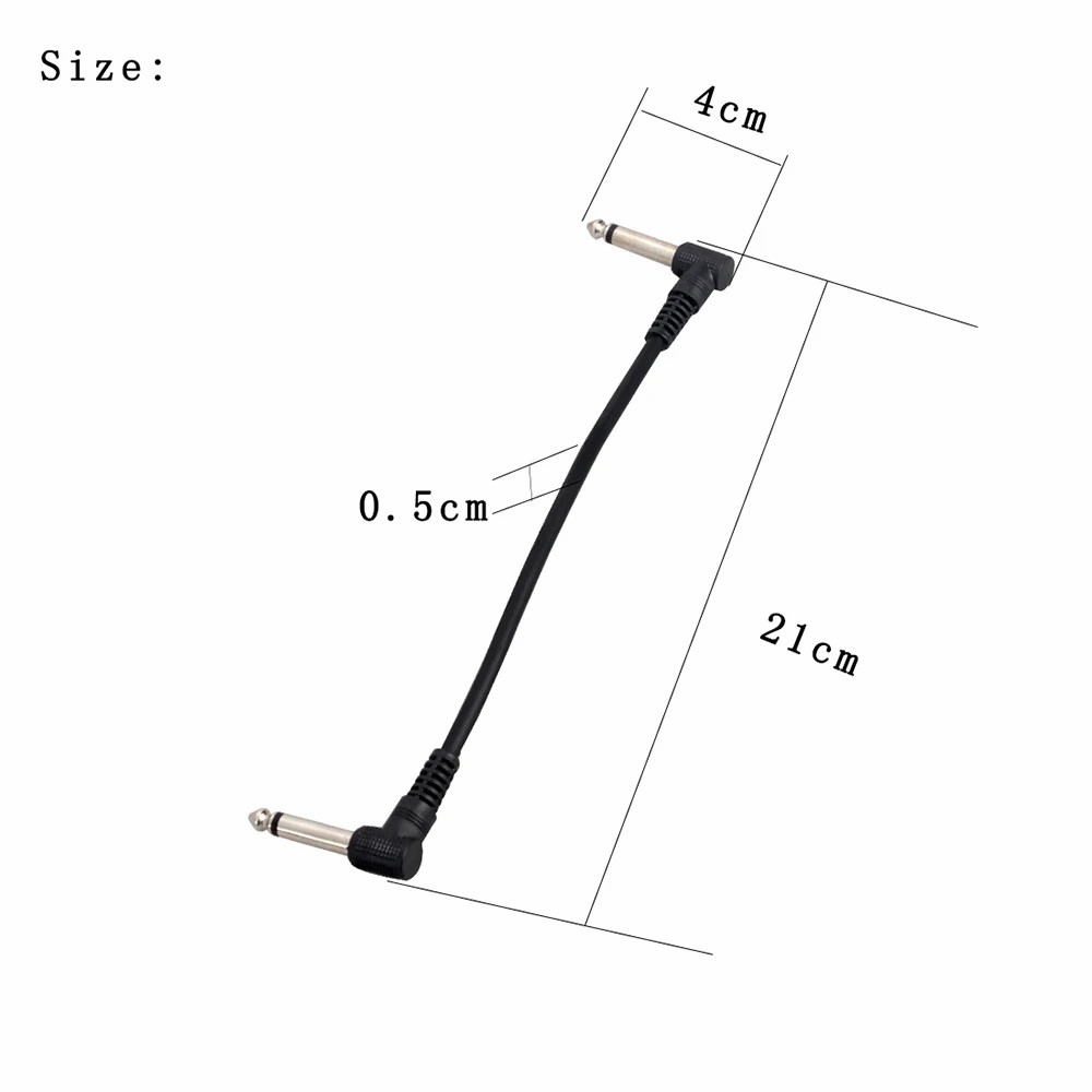 AliExpress ​​1/6pcs Guitar/Bass Effect Pedal Patch Cable - TS 1/4" Right Angle Shielded Low Noise, Beryllium Copper Core Instrument Cords​​, view 5
