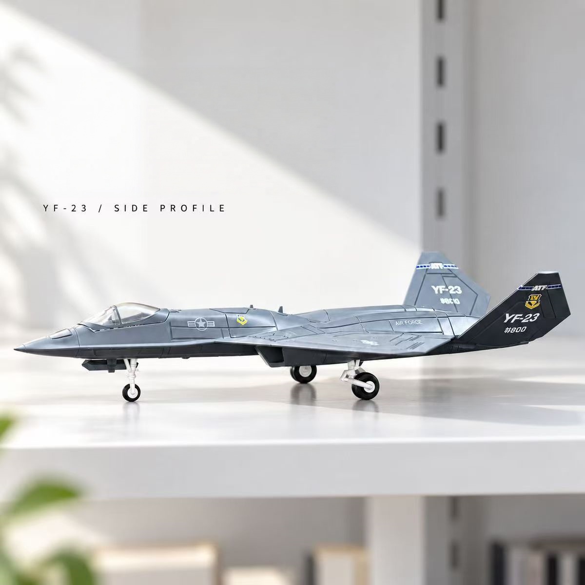 AliExpress 1:72 Scale YF-23 Fighter Jet ABS Creative Military Series Building Blocks Fighter Miniature Airplane Model Decor Christmas Gifts, view 2