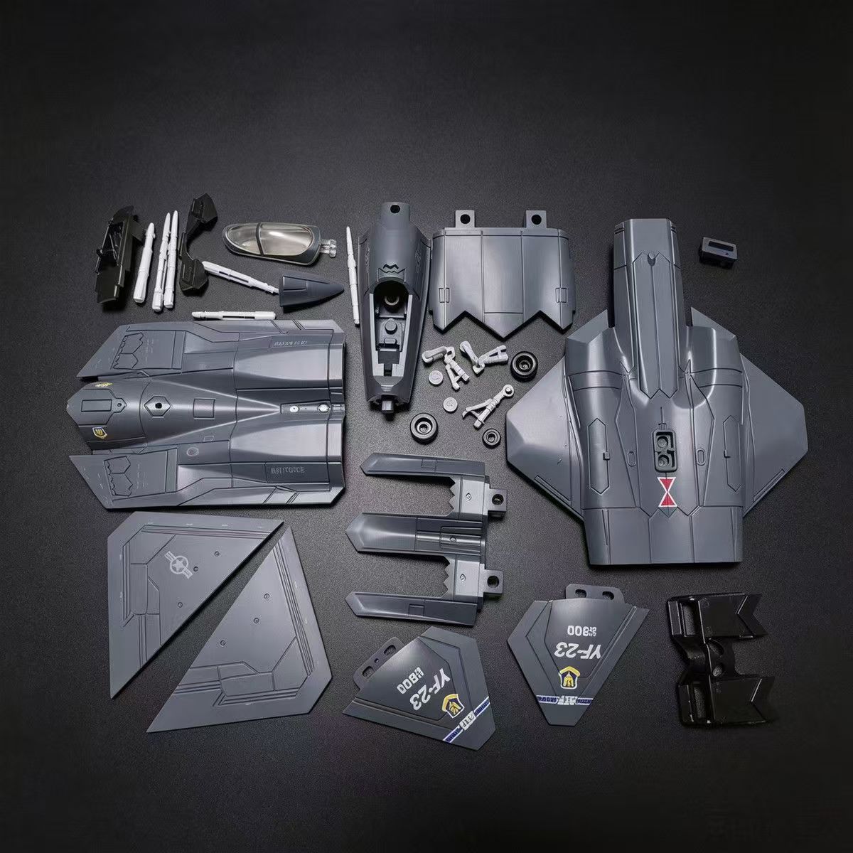 AliExpress 1:72 Scale YF-23 Fighter Jet ABS Creative Military Series Building Blocks Fighter Miniature Airplane Model Decor Christmas Gifts, view 4