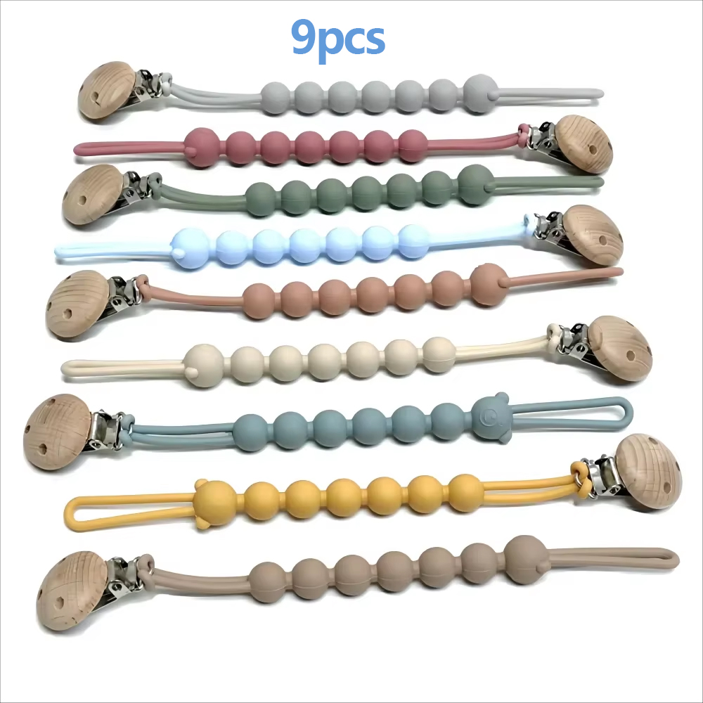 AliExpress 1/9PCS Baby One Pacifier Chain Baby Pacifier Lanyard Food Grade Silicone Teething Teether Anti Lost Pacifier Anti Drop Chain