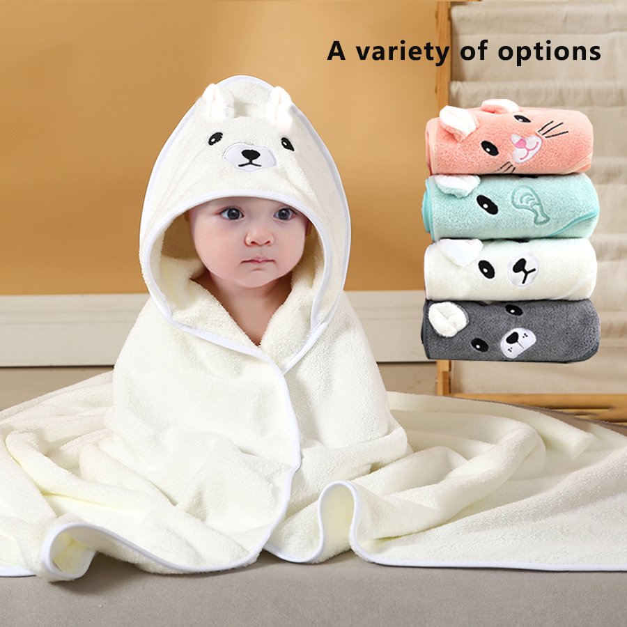 AliExpress 1 Cute Cartoon Animal-Shaped Multifunctional Large Towel for Infants and Toddlers, Made of Soft Coral Fleece Fabric, Polyester Material, Quick-Drying and Water-Absorbent Design, Can Be Used as a Bath Towel, Blanket, or Bathrobe, a Perfect Holiday Gift for Babies
