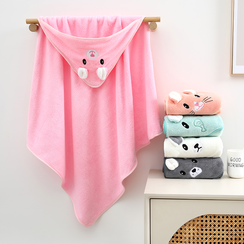 AliExpress 1 Cute Cartoon Animal-Shaped Multifunctional Large Towel for Infants and Toddlers, Made of Soft Coral Fleece Fabric, Polyester Material, Quick-Drying and Water-Absorbent Design, Can Be Used as a Bath Towel, Blanket, or Bathrobe, a Perfect Holiday Gift for Babies, view 2