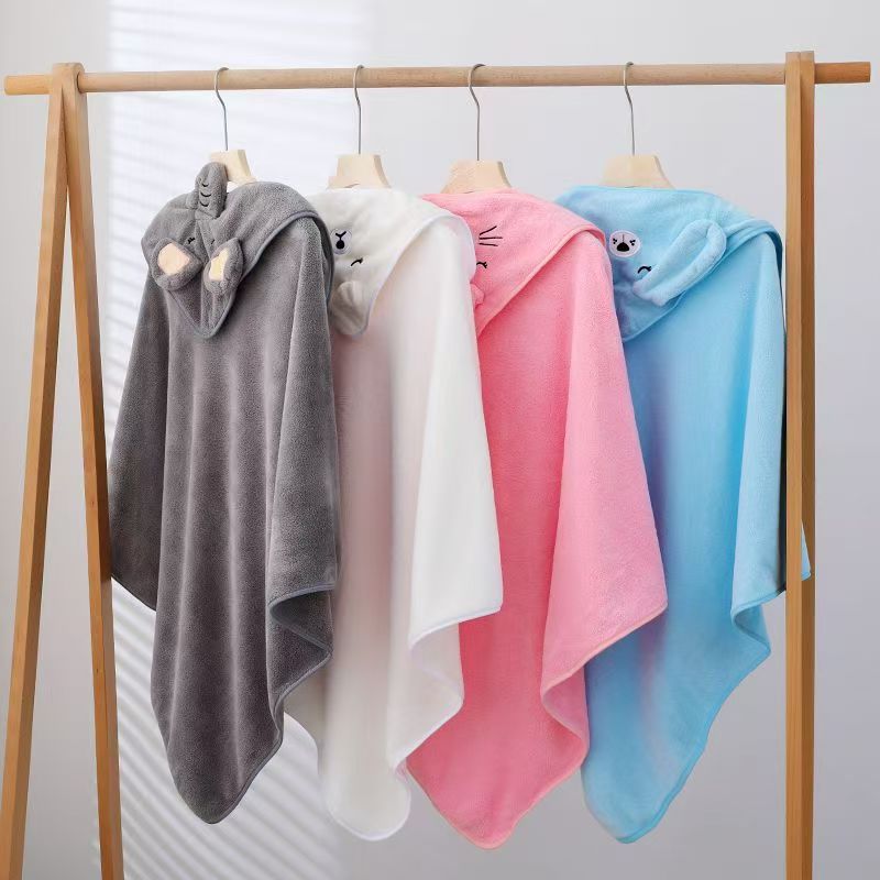 AliExpress 1 Cute Cartoon Animal-Shaped Multifunctional Large Towel for Infants and Toddlers, Made of Soft Coral Fleece Fabric, Polyester Material, Quick-Drying and Water-Absorbent Design, Can Be Used as a Bath Towel, Blanket, or Bathrobe, a Perfect Holiday Gift for Babies, view 4