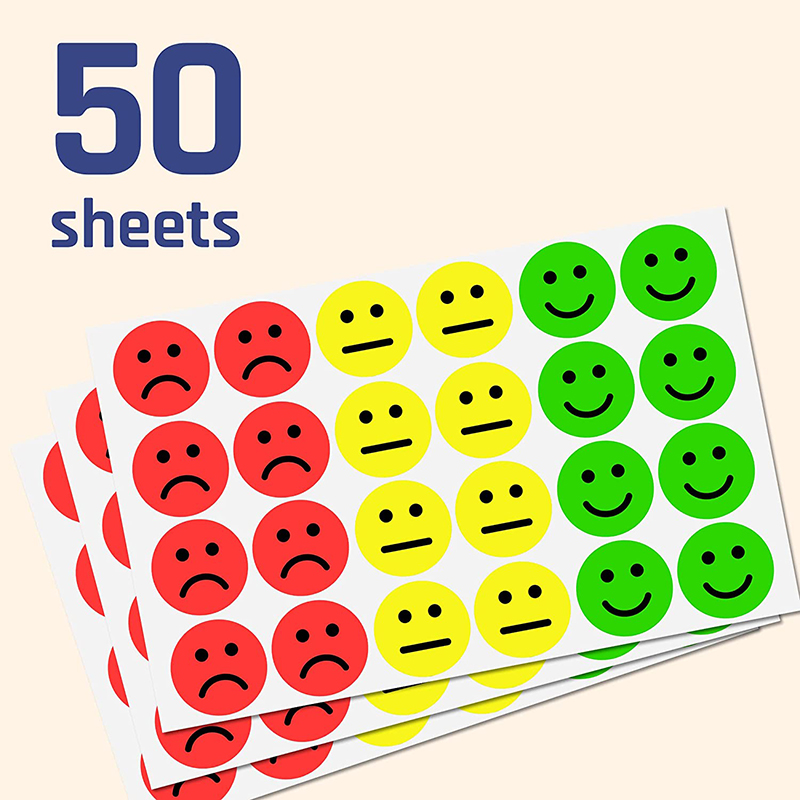 AliExpress 1" Happy Sad Smiling Face Behavior Stickers 120-1200pcs Labels Teachers Classroom School Kids Student Reward Sticker Toys Gifts, view 3