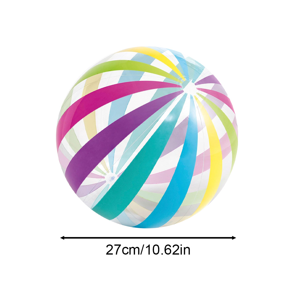 AliExpress 1 lorful Dots & Stripes PVC Inflatable Ball - Transparent Printed Toy for Pool Parties, Family Games, Kids Play, Indoor/Outdoor, view 3