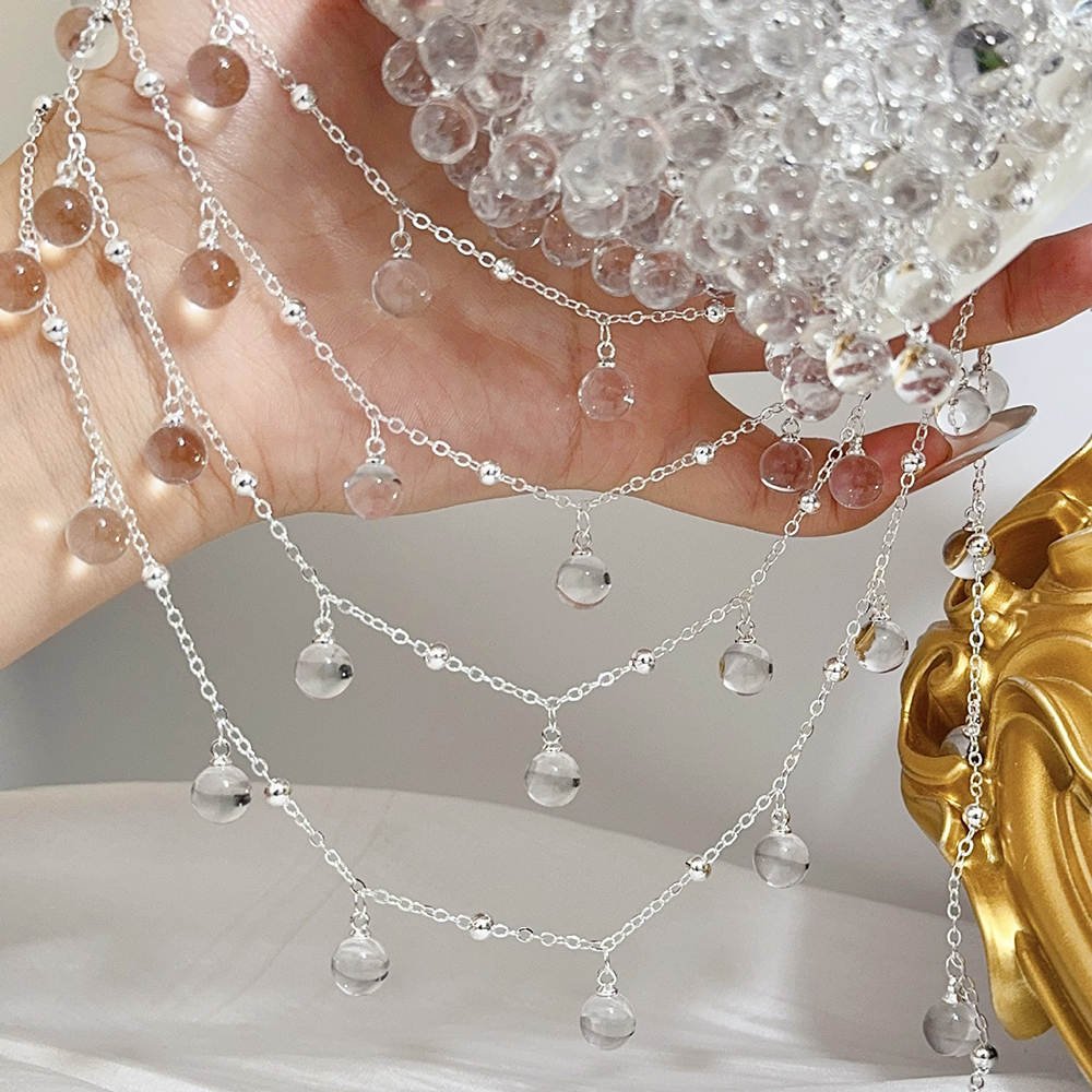 AliExpress Transparent Glass Bead Teardrop Chain (1m), view 3