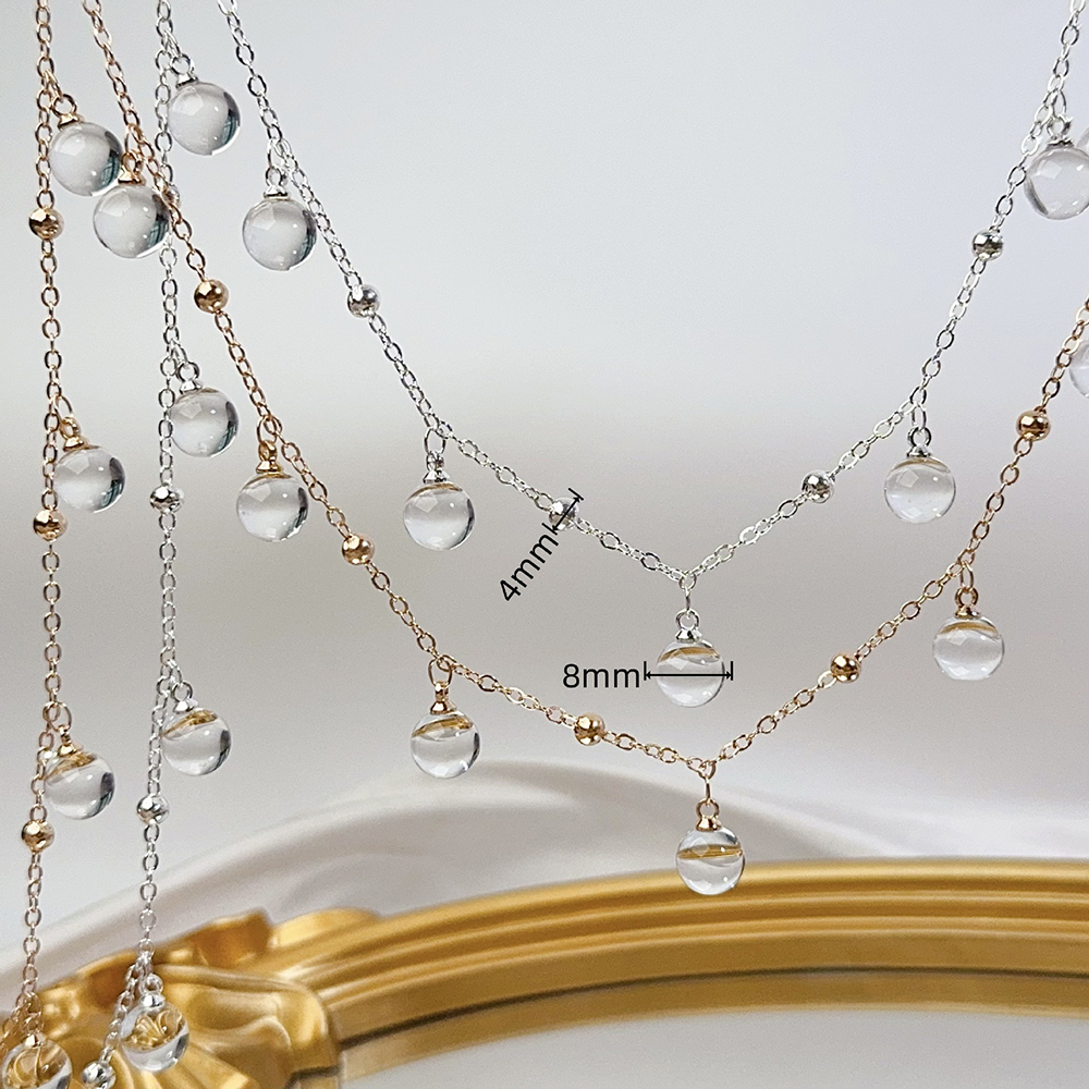 AliExpress Transparent Glass Bead Teardrop Chain (1m), view 5