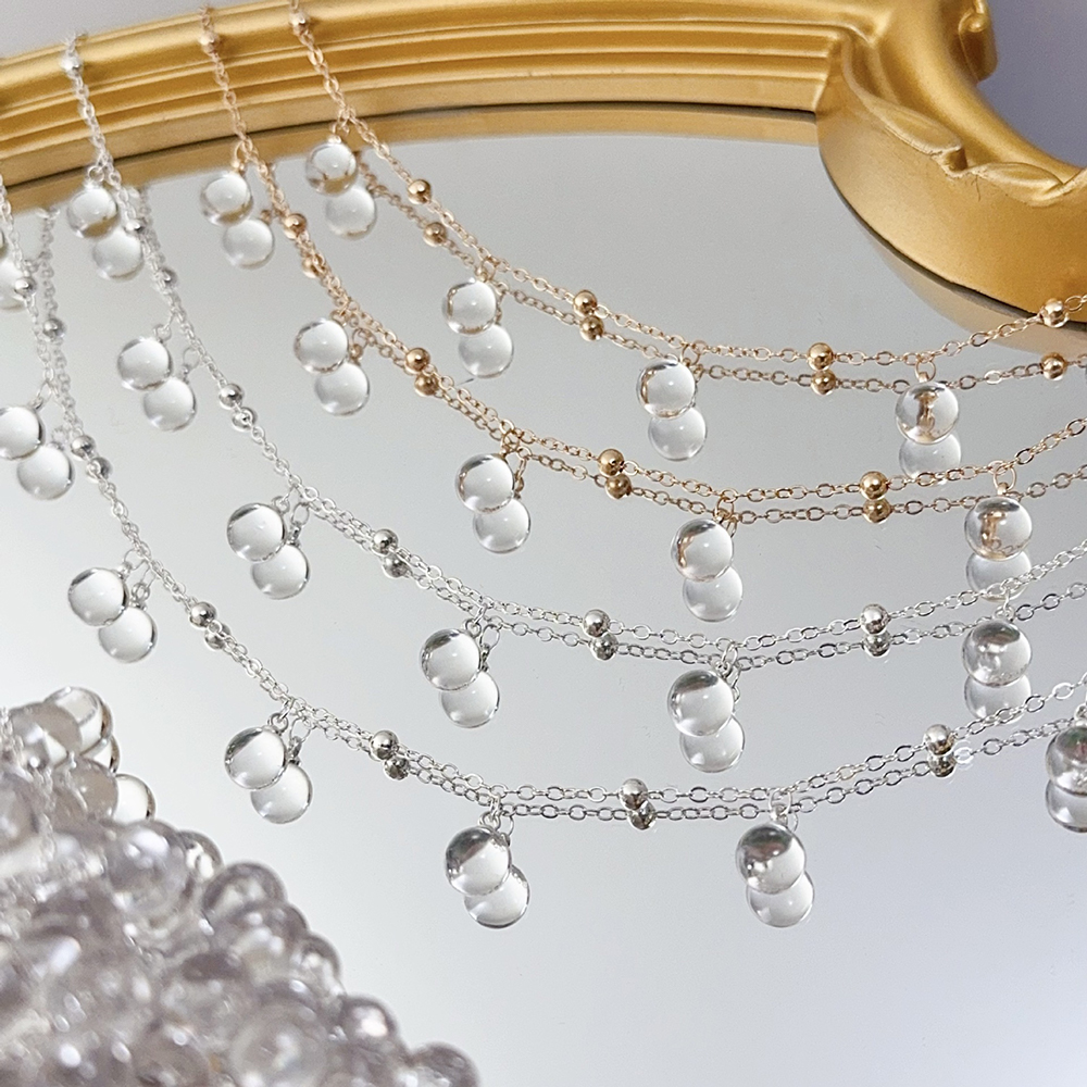 AliExpress Transparent Glass Bead Teardrop Chain (1m), view 6