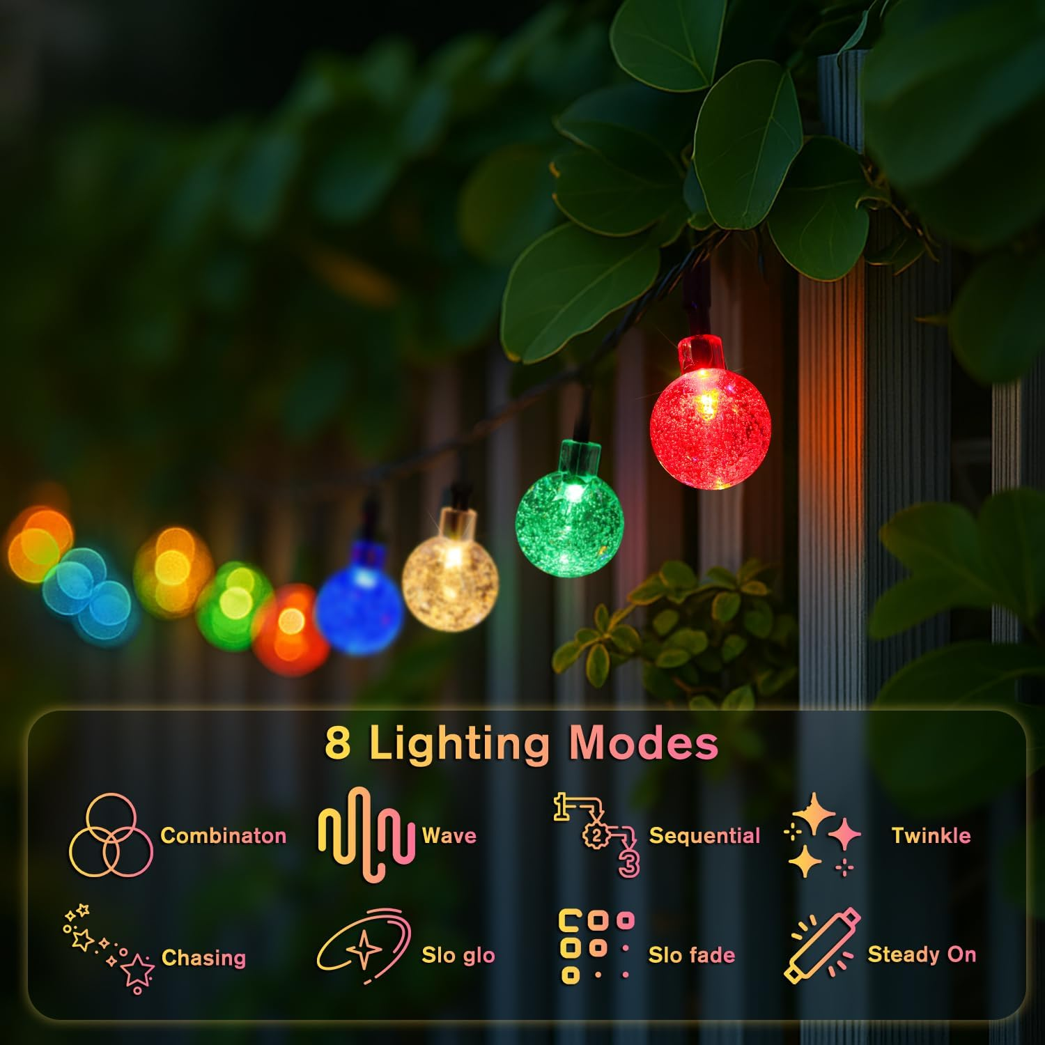AliExpress Solar Bubble Ball String Lights (12m, 100 LED), view 3