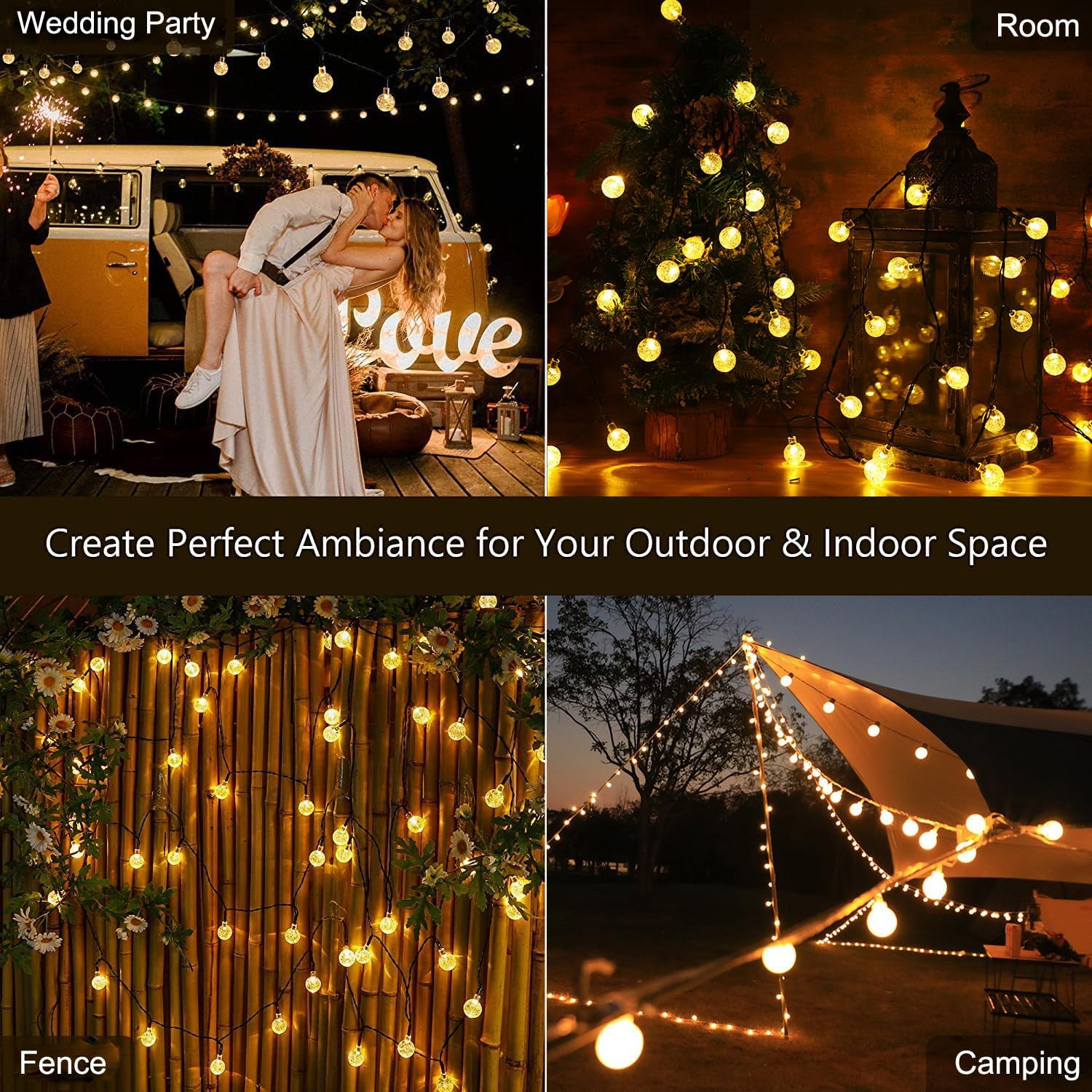 AliExpress Solar Bubble Ball String Lights (12m, 100 LED), view 5