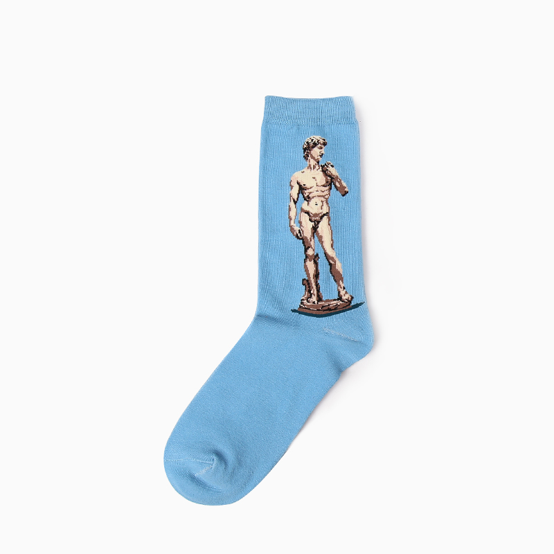 AliExpress 1 Pair Autumn Winter Retro Men Socks Couple Socks New Art Van Gogh Mural World Famous Oil Painting Series Funny Socks, view 3