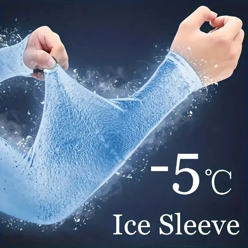 AliExpress 1 Pair Cooling Arm Covers for Men and Women Summer Sun Protection Sunshade Ice Silk Sleeves for Cycling Outdoor Sports Golf Runn, view 2