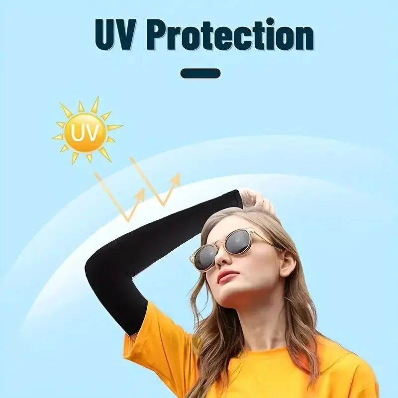 AliExpress 1 Pair Cooling Arm Covers for Men and Women Summer Sun Protection Sunshade Ice Silk Sleeves for Cycling Outdoor Sports Golf Runn, view 3