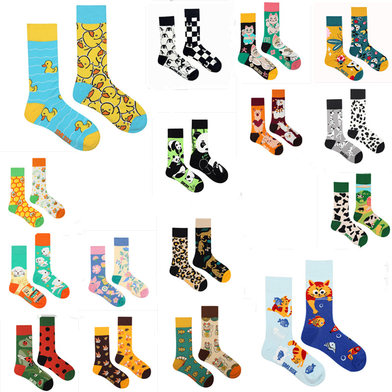 AliExpress 1 Pair Man Women Sock Original AB Tide Socks Colorful Cat Dog Koala Cow Cotton Socks Four Seasons Unisex Socks for Birthday Gift