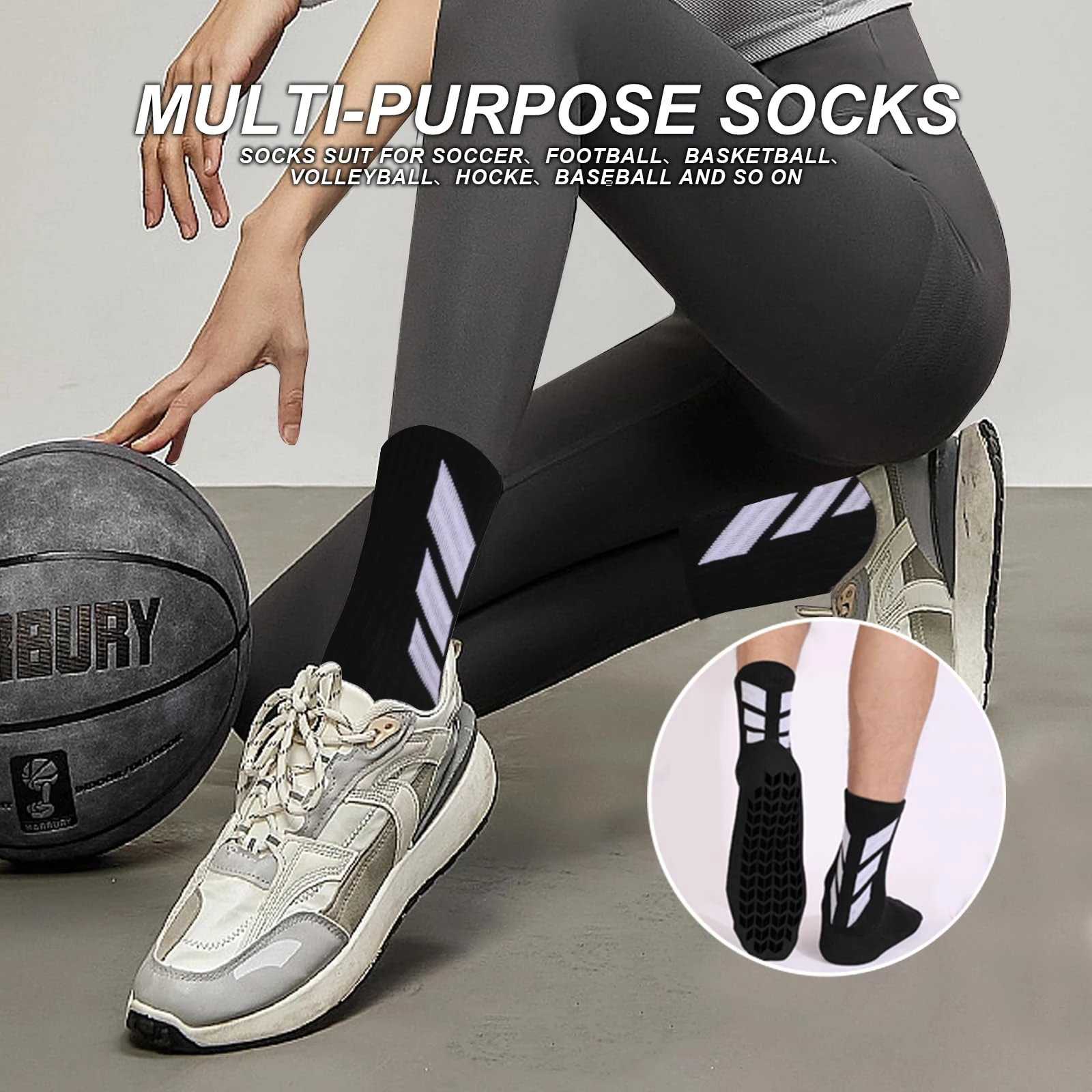 AliExpress 1 Pair, Men's Football Socks anti Slip Training Sports Socks, Mid Tube Sports Sock, view 2